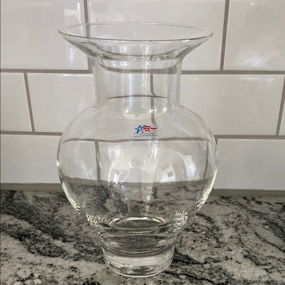 Clear Menagerie American Handblown Crystal Decorative Vase!